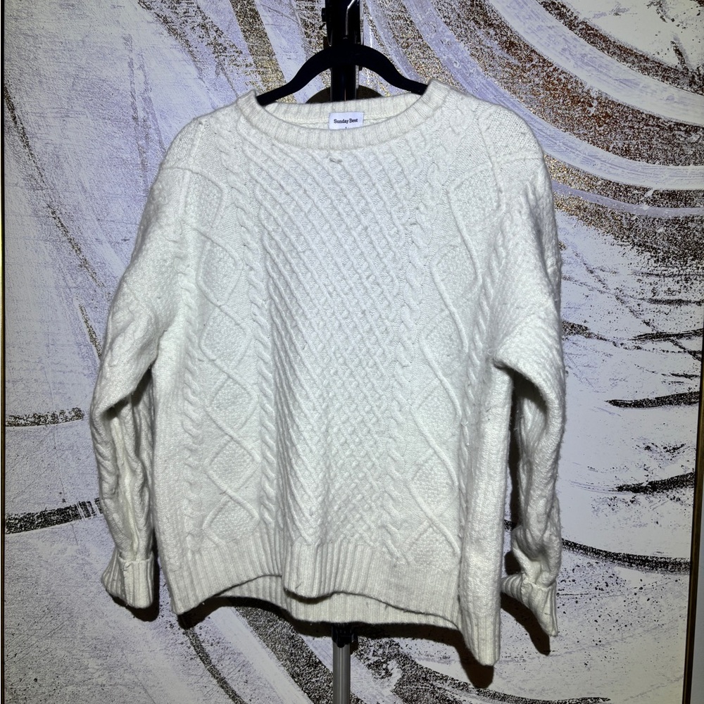 Aritzia Sunday Best Soft Cream Knit Sweater